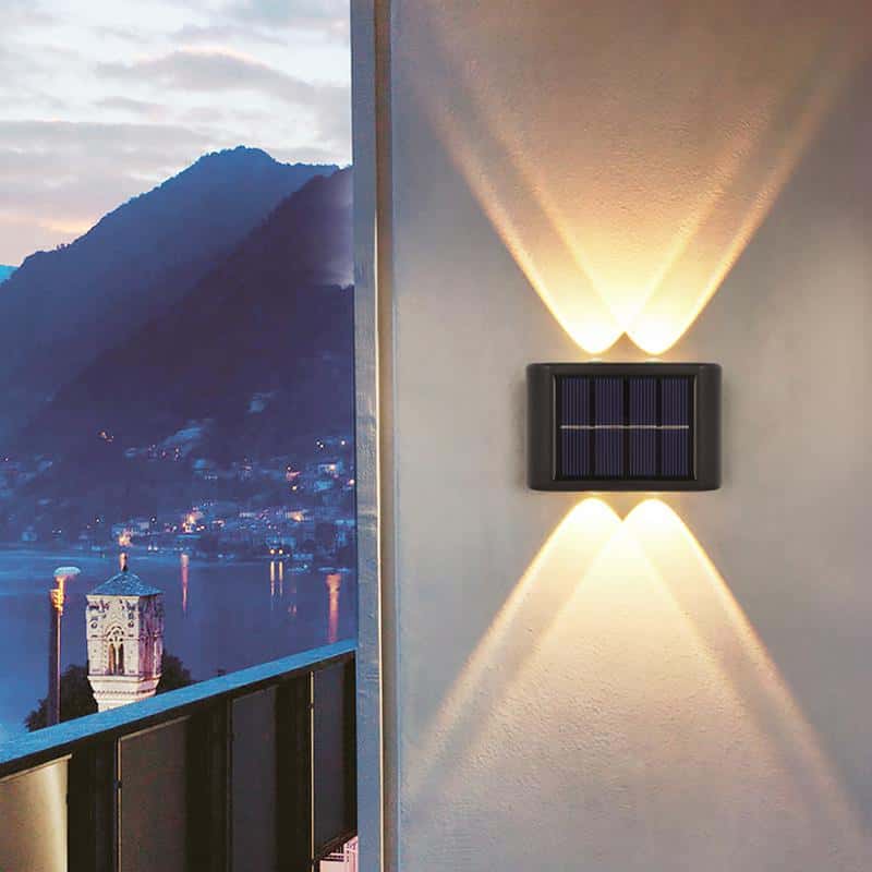 Modern Solar LED Dual-Beam Wall Sconce - SolarLightHome