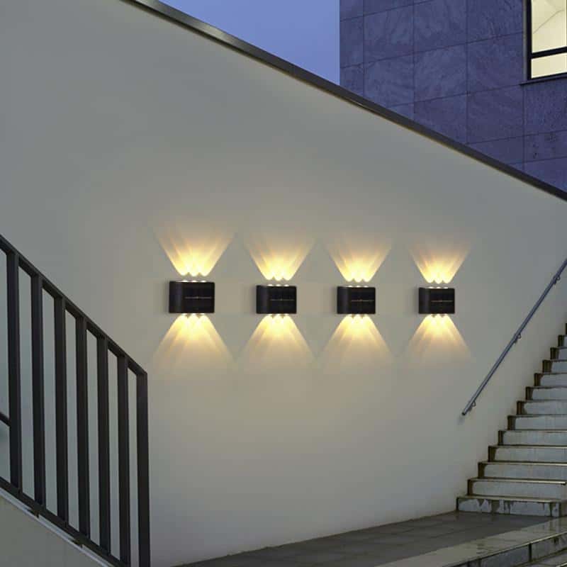 Modern Solar LED Dual-Beam Wall Sconce - SolarLightHome