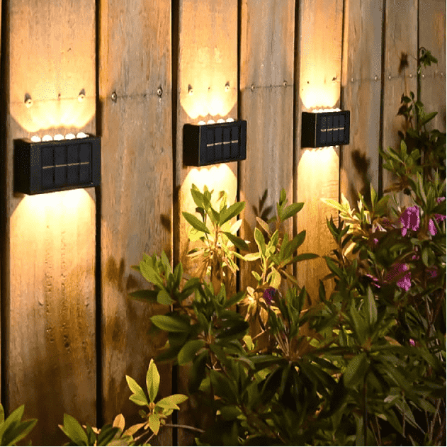 Modern Solar LED Dual-Beam Wall Sconce - SolarLightHome