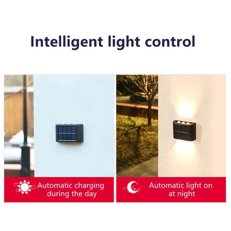 Modern Solar LED Dual-Beam Wall Sconce - SolarLightHome