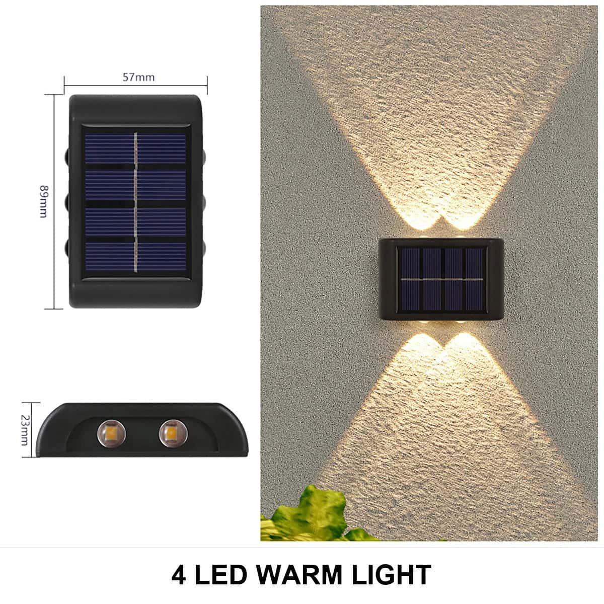 Modern Solar LED Dual-Beam Wall Sconce - SolarLightHome