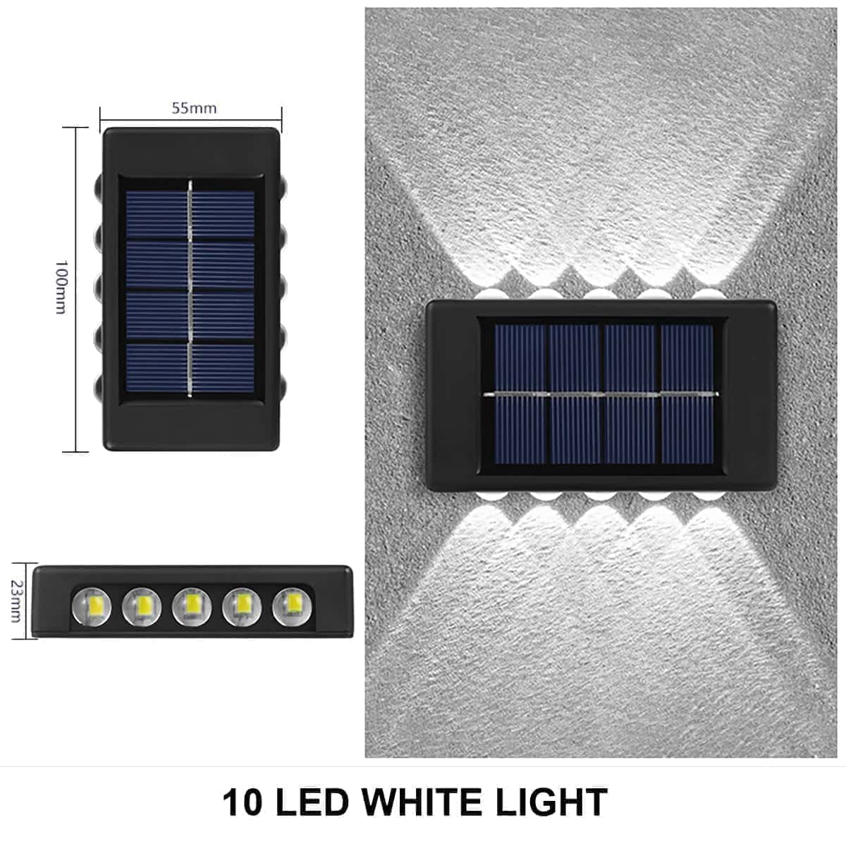 Modern Solar LED Dual-Beam Wall Sconce - SolarLightHome