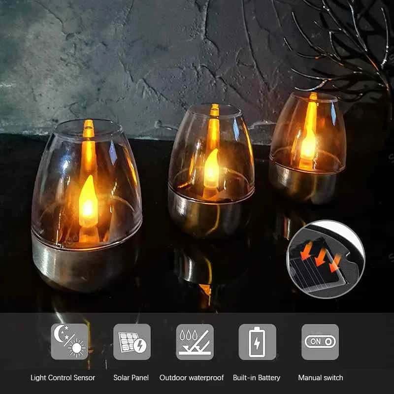 Waterproof LED Solar Flameless Candles for Garden - SolarLightHome