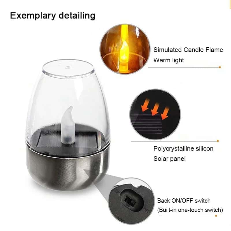 Waterproof LED Solar Flameless Candles for Garden - SolarLightHome