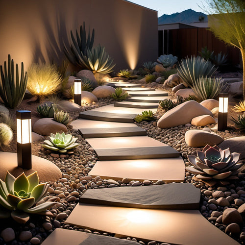 Transform Your Desert Rock Garden with Solar-Powered Lighting