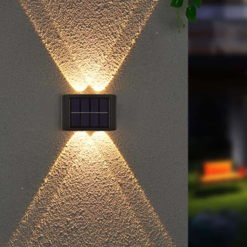Modern Solar LED Dual-Beam Wall Sconce - SolarLightHome