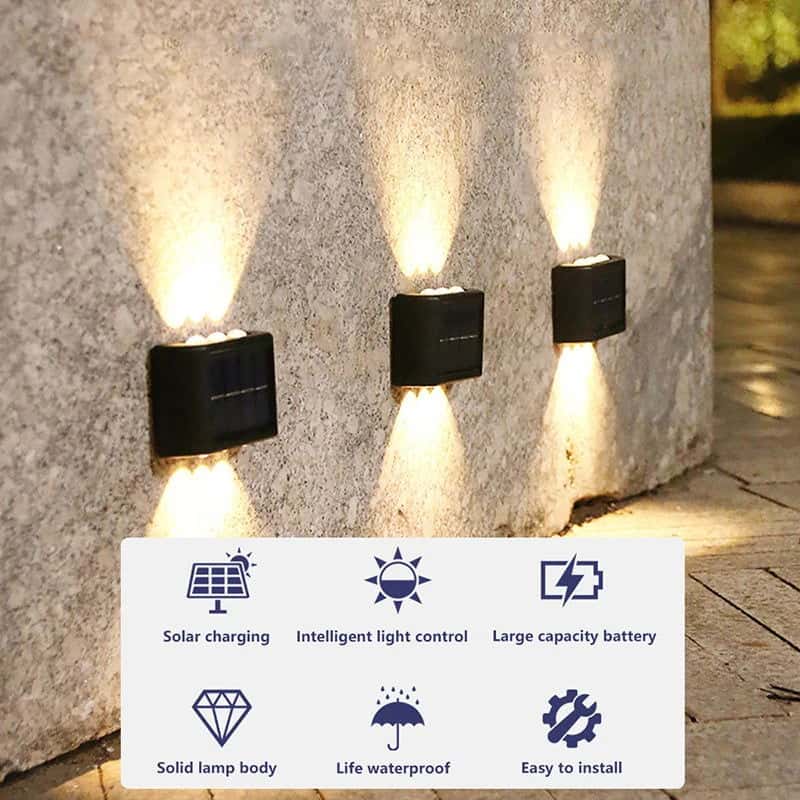 Modern Solar LED Dual-Beam Wall Sconce - SolarLightHome