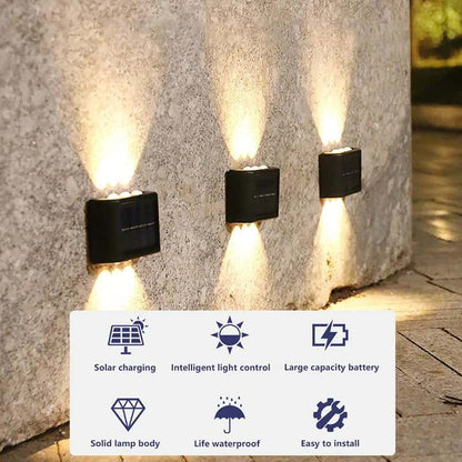 Modern Solar LED Dual-Beam Wall Sconce - SolarLightHome