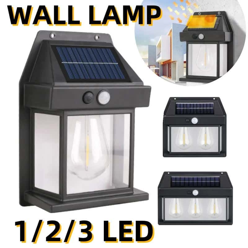 Motion Sensor Solar Lights Outdoor - 3-Mode LED Wall Light - SolarLightHome