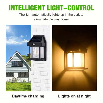 Motion Sensor Solar Lights Outdoor - 3-Mode LED Wall Light - SolarLightHome