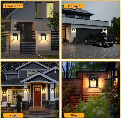 Motion Sensor Solar Lights Outdoor - 3-Mode LED Wall Light - SolarLightHome