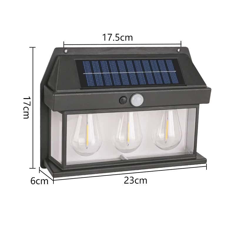 Motion Sensor Solar Lights Outdoor - 3-Mode LED Wall Light - SolarLightHome