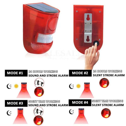 Solar Motion Security Alarm with LED Strobe - SolarLightHome