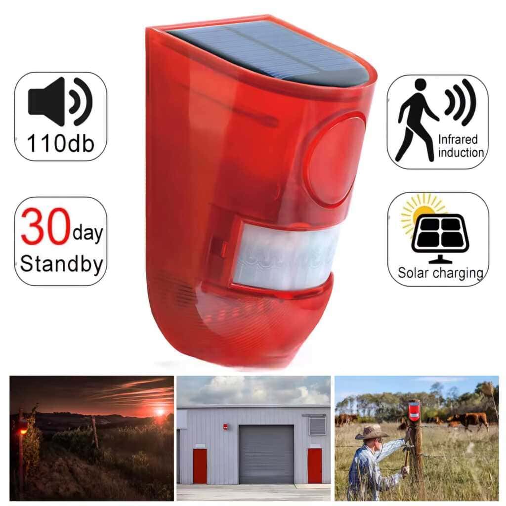 Solar Motion Security Alarm with LED Strobe - SolarLightHome