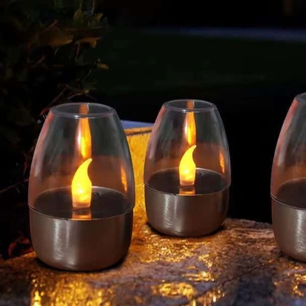 Waterproof LED Solar Flameless Candles for Garden - SolarLightHome